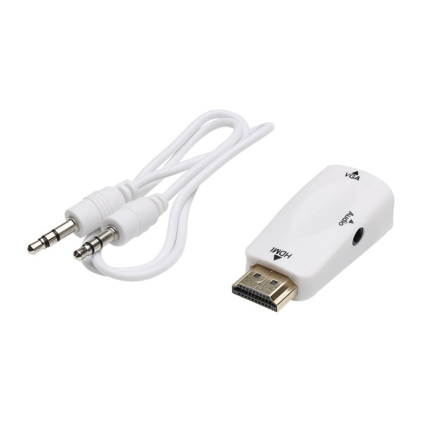 Adapter | HDMI male/SUB-D female straight, white