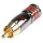 HICON RCA, 2-pole , metal-, Soldering-male connector, gold plated contact(s), straight, chrome coloured
