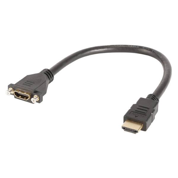 Multimedia cable HDMI-Adapterkabel | HDMI female panelmount  HDMI male 0,3m
