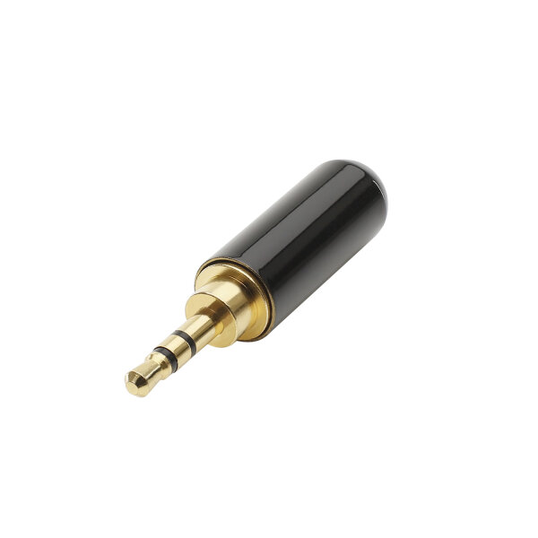 HICON jack (2,5mm)  3-pole metal-male connector, straight, black