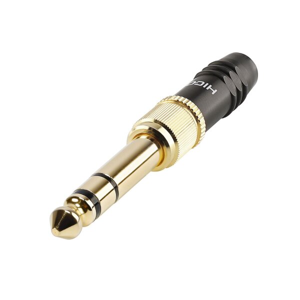 HICON  Adapter | Klinke male 6,3 mm stereo/Miniklinke male 3,5 mm stereo gerade, schwarz