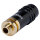 HICON jack (3,5mm), 3-pole , metal-, Soldering-female connector, gold plated contact(s), straight, black