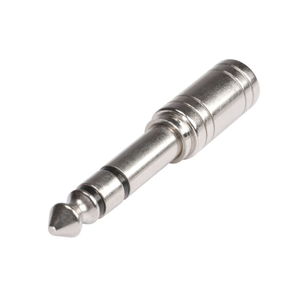 HICON  Adapter | jack male 6,3 mm stereo/mini-jack 3,5 mm female straight, chrome coloured