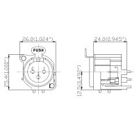 HICON XLR, 3-pole , plastic-, Print connection...