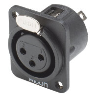 HICON XLR, 3-pole , metal-, Soldering-female connector,...