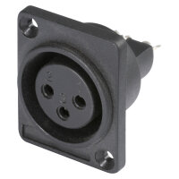 HICON XLR, 3-pole , plastic-, Soldering-female connector,...