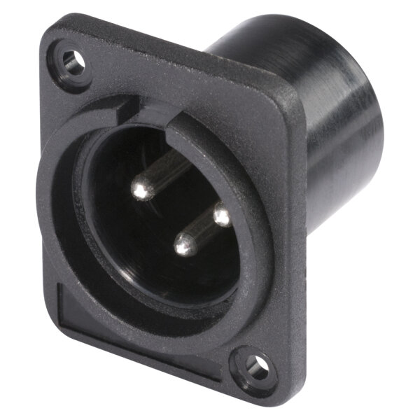 HICON XLR, 3-pole , plastic-, Soldering-male connector, silver plated contact(s), Type D, black