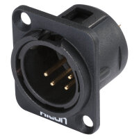 HICON XLR, 4-pole , metal-, Soldering-male connector,...