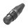 HICON XLR PRO+, 5-pole female, silver-plated contacts, black metal housing, black metal cap, 6-chuck collet strain relief
