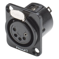 HICON XLR, 5-pol , metal-, Soldering-female connector,...