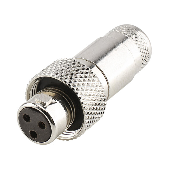 HICON MINI-XLR, IP67 & EXTRA ROBUST, IP67 , 3-pole , Steel housing-female connector, gold plated contact(s), straight, nickel