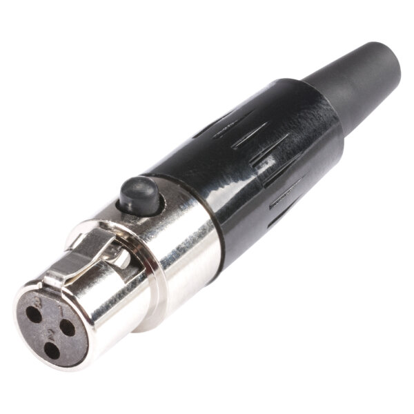 HICON Mini-XLR, 3-pol , Metall-, Löttechnik-Kabelbuchse, vergoldete(r) Kontakt(e), gerade, nickelfarben
