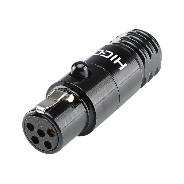 HICON Mini-XLR, 5-pol , Metall-, Löttechnik-Kabelbuchse, gerade