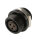 HICON Mini-XLR, IP67 , 3-pole , metal-, Soldering-female connector, gold plated contact(s), Thread 10,9 mm, black