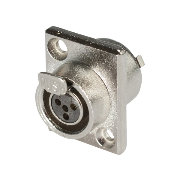 HICON Mini-XLR, 4-pole , metal-, Soldering-female connector, gold plated contact(s), special, nickel
