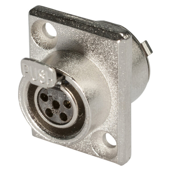 HICON Mini-XLR, 5-pol , metal-, Soldering-female connector, gold plated contact(s), special, nickel