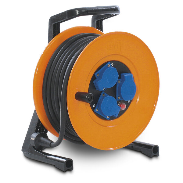 SCHILL Load cablereel, 3 machine sockets, cable length: 40 m, H07RN-F