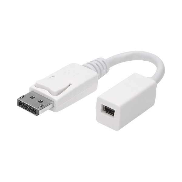 Adapter cable | DisplayPort male/DisplayPort mini female straight, white