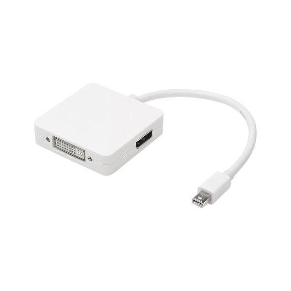 Adapter cable | DisplayPort mini male/DisplayPort female/HDMI female/DVI female straight, white