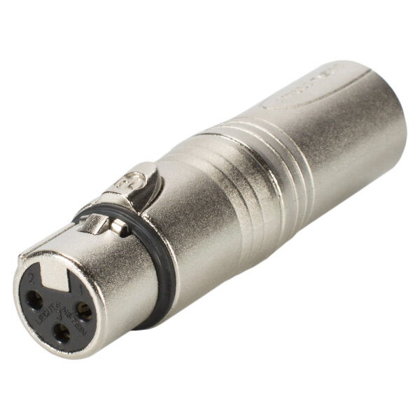 NEUTRIK®  Adapter | XLR 3-pole male/XLR 3-pole female straight, grey