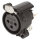 NEUTRIK® XLR, 3-pole , plastic-, Print connection vertical-female connector, hard gold plated contact(s), Type A, black