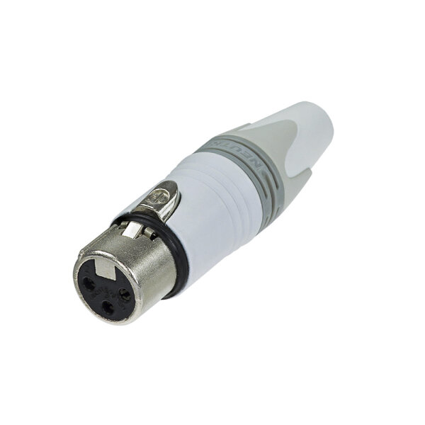 NEUTRIK® XLR, 3-pole , metal-, Soldering-female connector, silver plated contact(s), straight, white