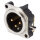 NEUTRIK® XLR, 3-pol , Metall-, Printtechnik horizontal-Einbaustecker, vergoldete(r) Kontakt(e), Type B, chromfarben