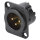 NEUTRIK® XLR, 3-pol , Metall-, Löttechnik-Einbaustecker, vergoldete(r) Kontakt(e), Type D, schwarz verchromt
