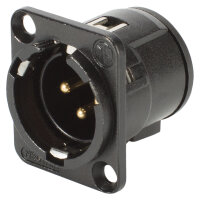 NEUTRIK® XLR, 3-pole , metal-, Print connection...