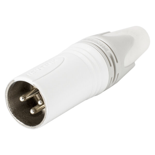 NEUTRIK® XLR, 3-pole , metal-, Soldering-male connector, silver plated contact(s), straight, white