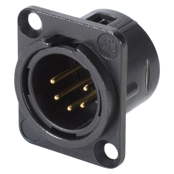 NEUTRIK® XLR, 5-pol , metal-, Soldering-male connector, gold plated contact(s), Type D, black