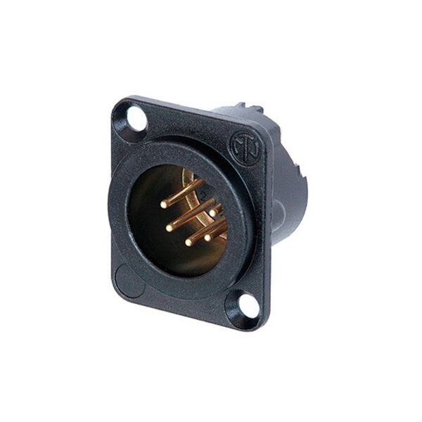 NEUTRIK® XLR, 5-pol , metal-, Soldering-male connector, gold plated contact(s), Type D, black