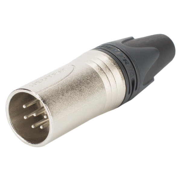 NEUTRIK® XLR, 6-pole , metal-, Soldering-male connector, silver plated contact(s), straight, nickel, 25 pcs.