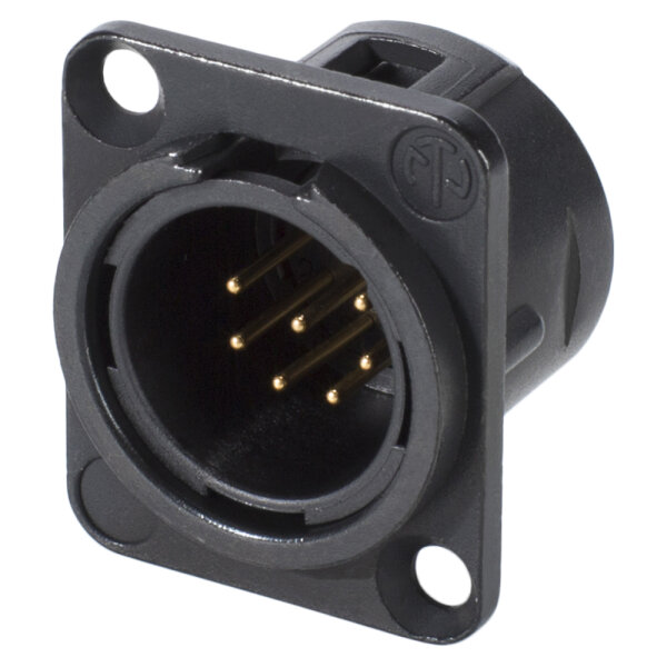 NEUTRIK® XLR, 7-pole , metal-, Soldering-male connector, gold plated contact(s), Type D, black
