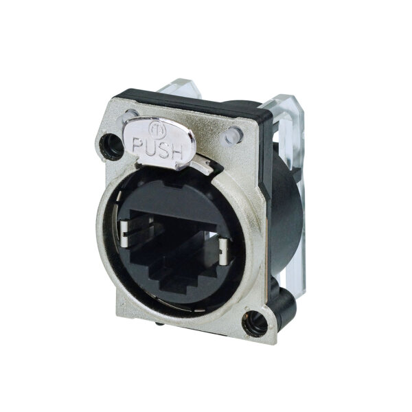 NEUTRIK® gold-plated, RJ45, PCB horizontal, B-flange, 8-pole female connector, gold plated contact(s)