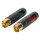 NEUTRIK® RCA, 2-pole , metal-, Soldering-connector-pair, gold plated contact(s), straight, black