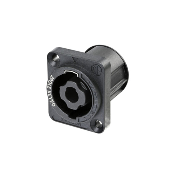 NEUTRIK® speakON®, 2-pole , plastic-, 3/16" Flat tabs-male connector, silver plated contact(s), Type D, black