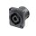NEUTRIK® speakON®, 4-pole , plastic-, Print connection vertical-male connector, silver plated contact(s), Type D, black