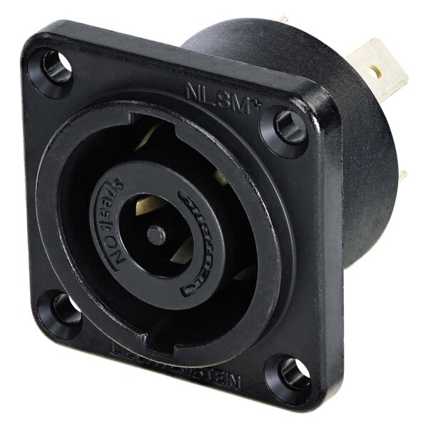 NEUTRIK® speakON®, IP52 , 8-pol , Metall-, Löttechnik-Einbaustecker, versilberte(r) Kontakt(e), Type G, schwarz