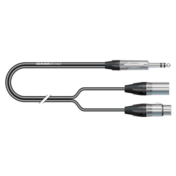 Stereo-Patch- / Insertkabel SC-Onyx, 1  x  0.25 mm² | XLR / Klinke, NEUTRIK® | 10,00m | schwarz
