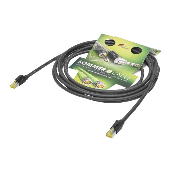 Netzwerkkabel SC-Mercator CAT.7 PUR, 8  x  0,14 mm² | RJ45 / RJ45, HIROSE | 5,00m | schwarz