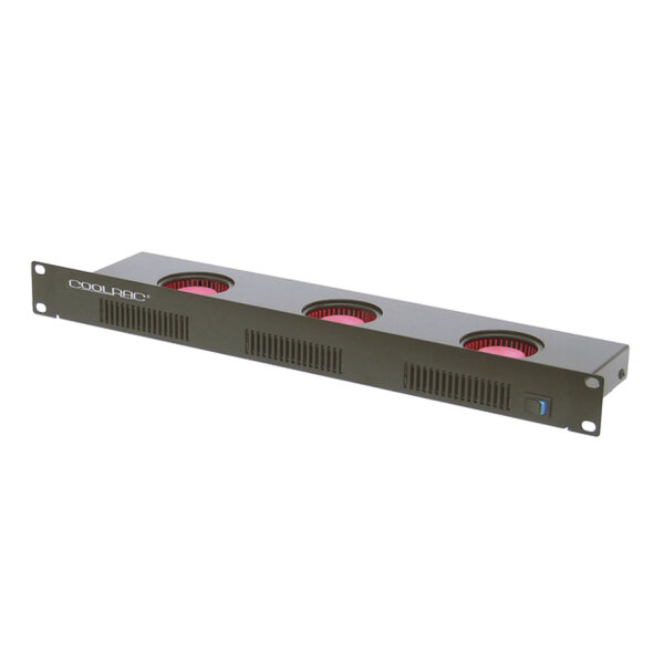 1U Hot Air Extraction Unit 19", 3 Axial fans, 1 HE, 1mm steel panel, black