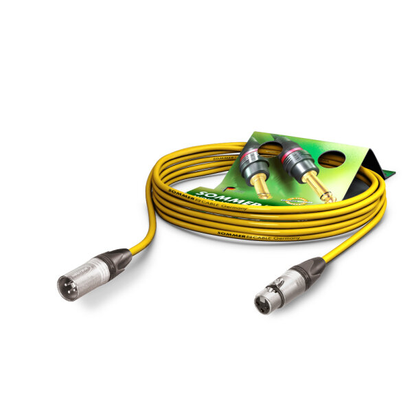 Mikrofonkabel Stage 22 Highflex, 2 x 0.22 mm² | XLR / XLR, NEUTRIK® | 5,00m | gelb