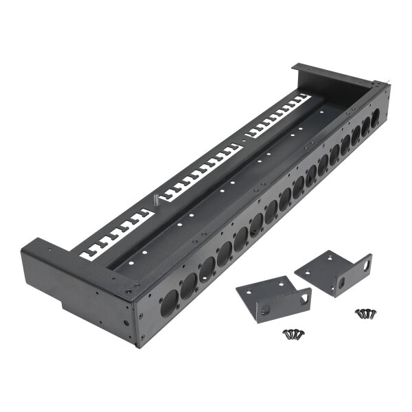 SYSPANEL housing 19” with 16 x A / B press cut for 4 x SBC13-modules , 1 HE; depth: 115 mm
