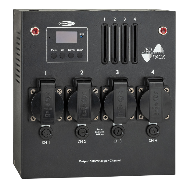 Showtec TED Pack LC CEE 7/5 4-Channel Dimmer Pack with local control - FR/BE outputs
