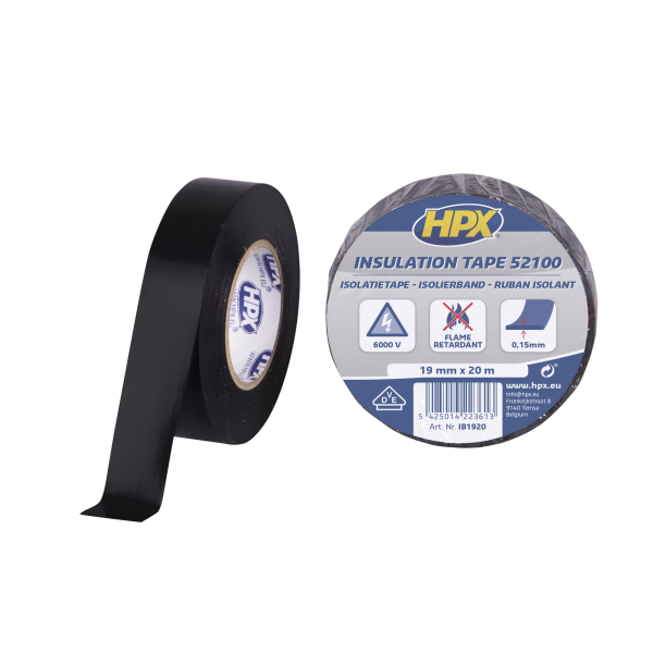 HPX PVC Insulation tape 52100 Black - 19 mm / 20 m