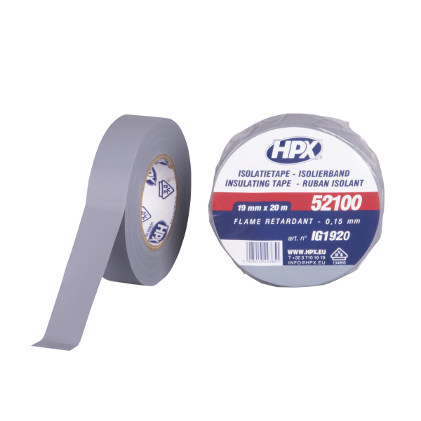 HPX PVC Insulation tape 52100 Grey - 19 mm / 20 m