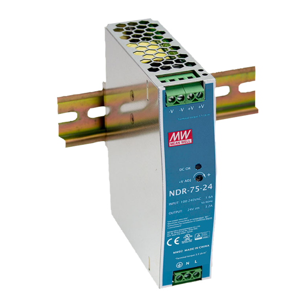 Meanwell DIN Rail Power Supply 75 W/24 V DC Mean Well NDR-75-25