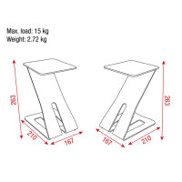Showgear Table Monitor Z-Stand Zwei Tischständer für Studiomonitore - schwarz
