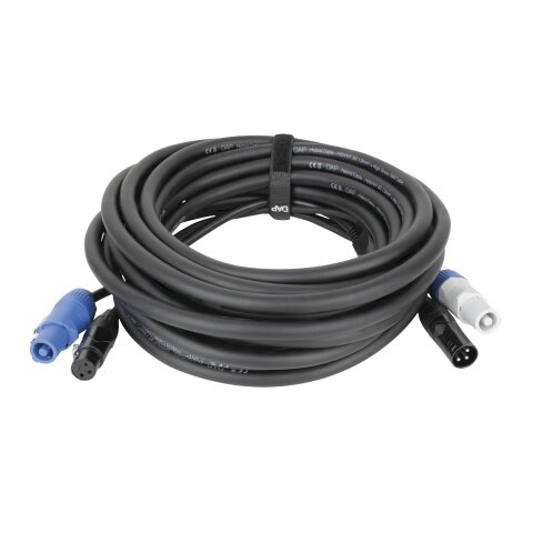 DAP FP20 Hybrid Cable - Power Pro & 3-pin XLR - DMX / Power 10 m - schwarze Ummantelung